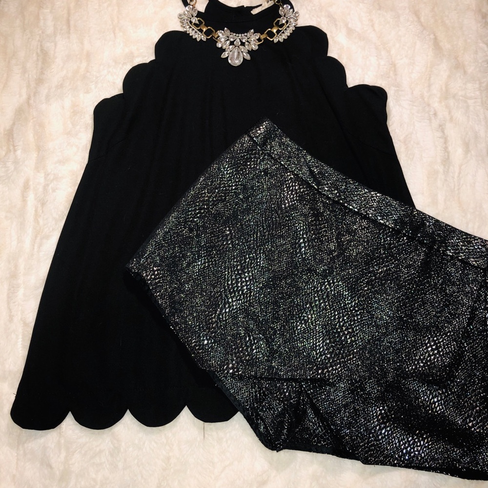 Black Scalloped Top Size S